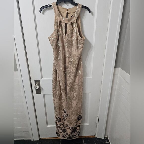 Scarlett  floral sequin floor length gown, like new sz 10 - Picture 1 of 6
